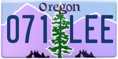 OR license plate 071LEE