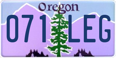 OR license plate 071LEG