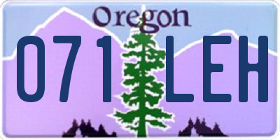 OR license plate 071LEH
