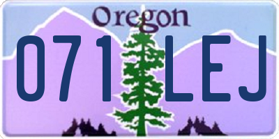 OR license plate 071LEJ