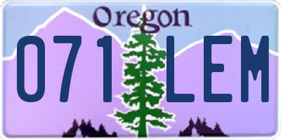 OR license plate 071LEM