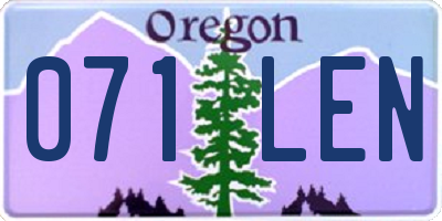 OR license plate 071LEN