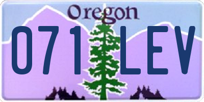 OR license plate 071LEV