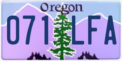 OR license plate 071LFA