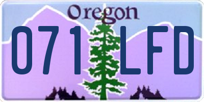 OR license plate 071LFD
