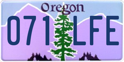 OR license plate 071LFE