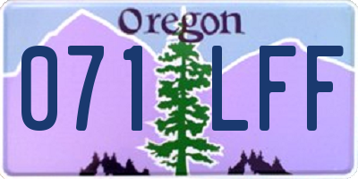 OR license plate 071LFF