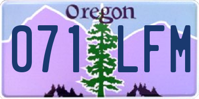 OR license plate 071LFM