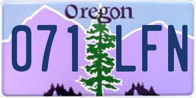OR license plate 071LFN