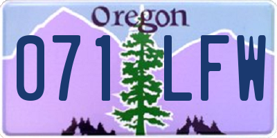 OR license plate 071LFW