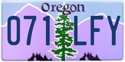 OR license plate 071LFY