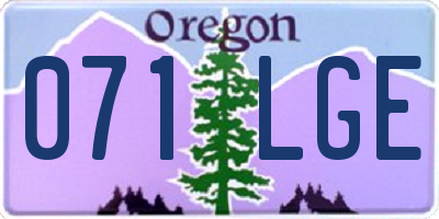 OR license plate 071LGE