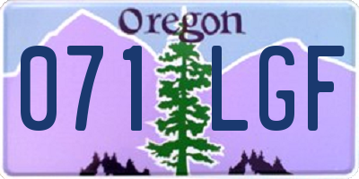 OR license plate 071LGF