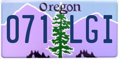 OR license plate 071LGI