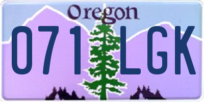 OR license plate 071LGK