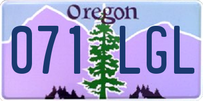 OR license plate 071LGL