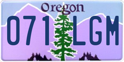 OR license plate 071LGM