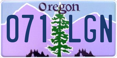 OR license plate 071LGN