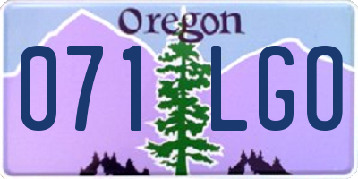 OR license plate 071LGO