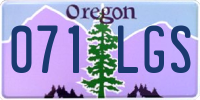 OR license plate 071LGS