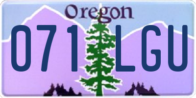 OR license plate 071LGU