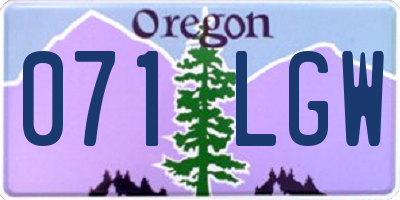 OR license plate 071LGW