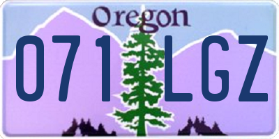 OR license plate 071LGZ