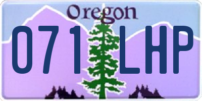OR license plate 071LHP