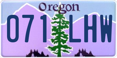 OR license plate 071LHW