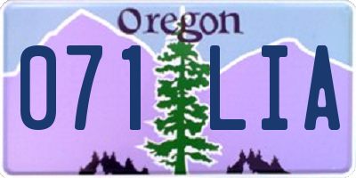 OR license plate 071LIA