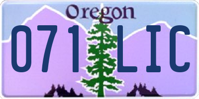 OR license plate 071LIC