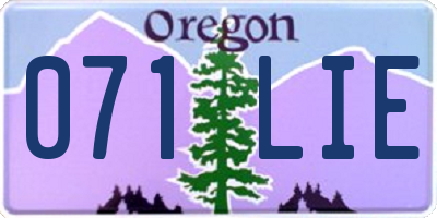 OR license plate 071LIE