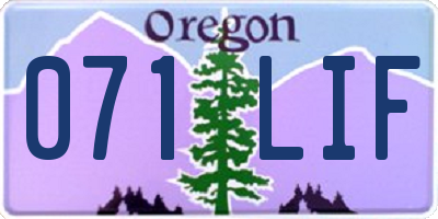 OR license plate 071LIF