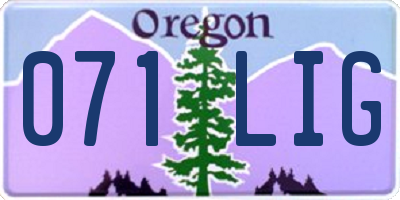 OR license plate 071LIG