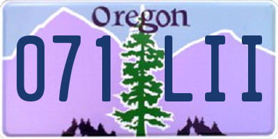 OR license plate 071LII