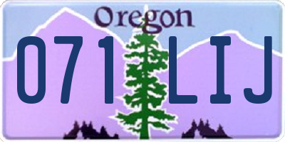 OR license plate 071LIJ