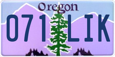 OR license plate 071LIK