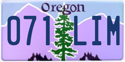 OR license plate 071LIM