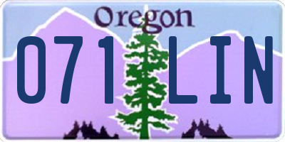 OR license plate 071LIN