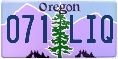 OR license plate 071LIQ