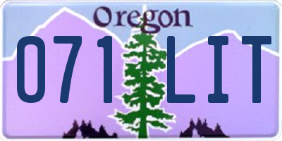OR license plate 071LIT
