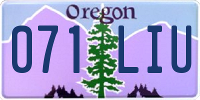 OR license plate 071LIU