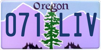 OR license plate 071LIV