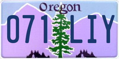 OR license plate 071LIY