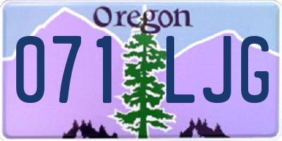 OR license plate 071LJG