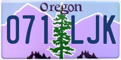 OR license plate 071LJK
