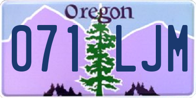 OR license plate 071LJM