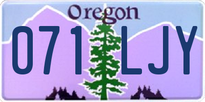 OR license plate 071LJY