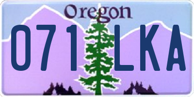 OR license plate 071LKA