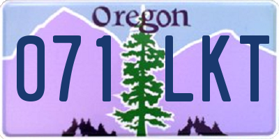 OR license plate 071LKT